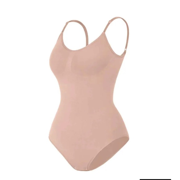 Tops - Nude Seamless Shapewear Bodysuit with Adjustable Straps